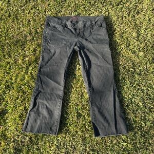 Unionbay embroidered striped low rise grey black pants